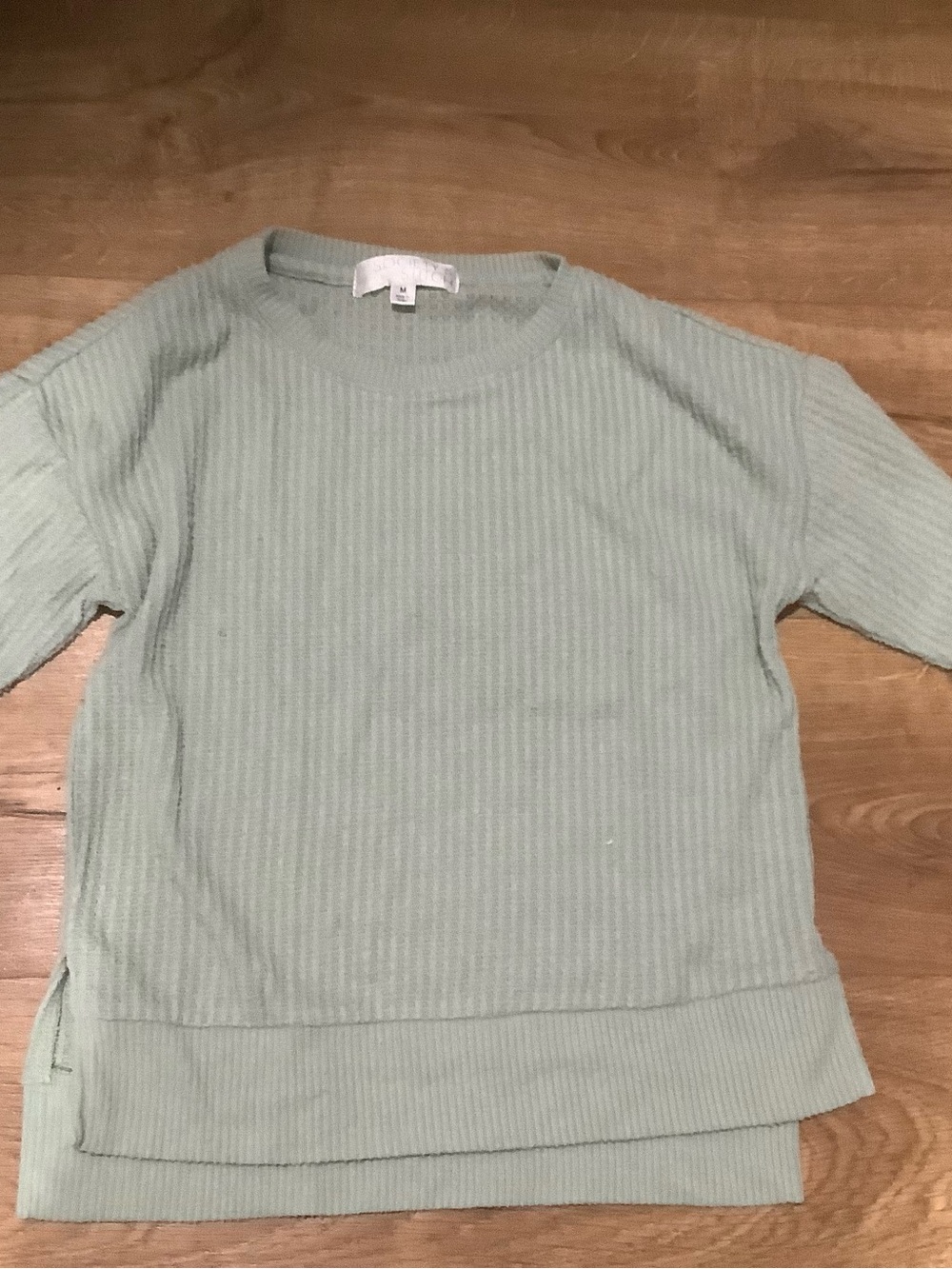 Light Green Ribbed Lightweight Women's Sweater